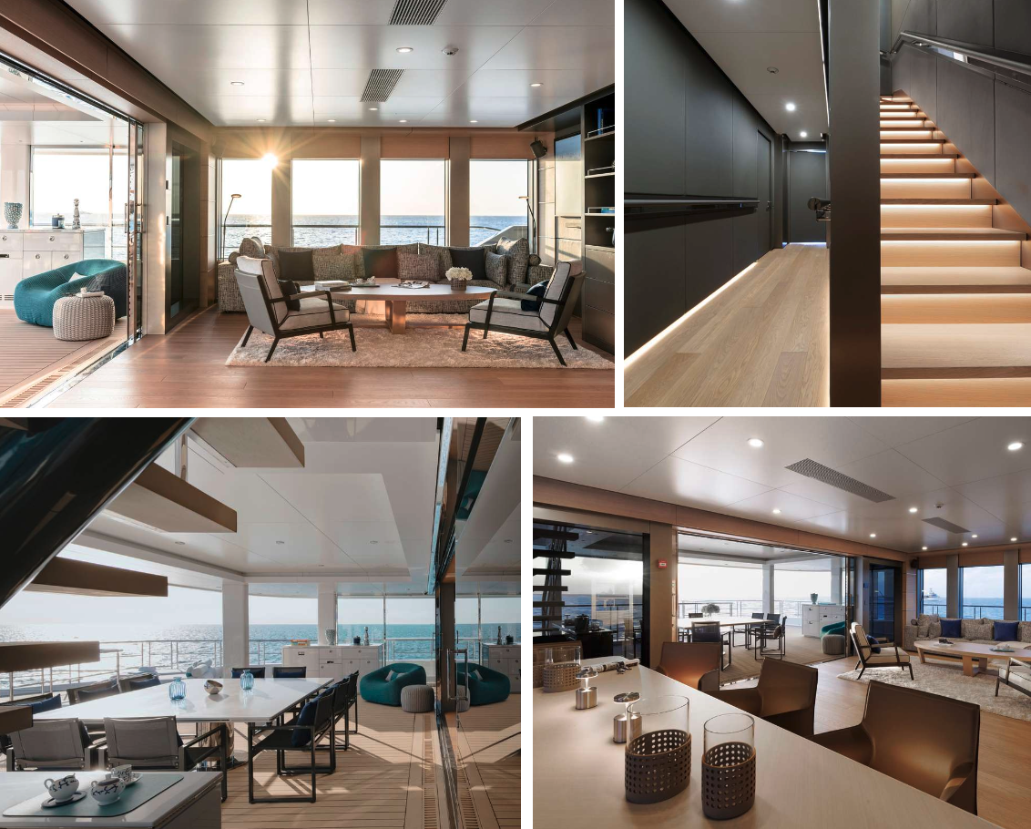Warm interior lounge and staircase details
