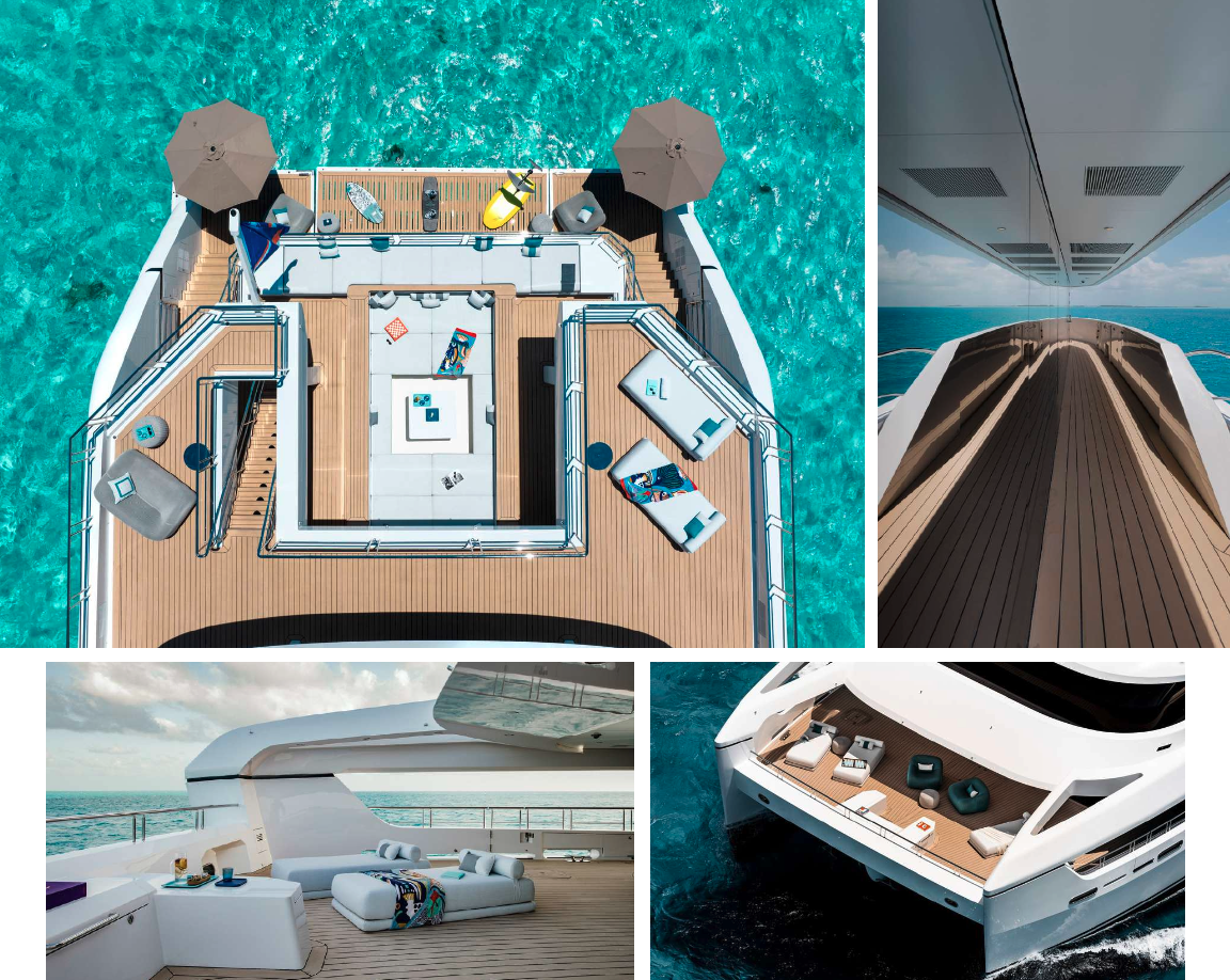 Aerial and detail views of the aft deck