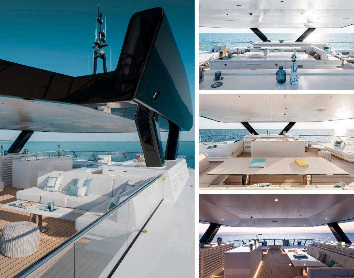 Upper deck dining and lounge spaces